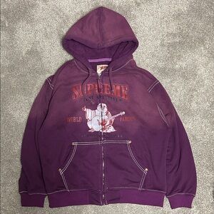 Supreme True Religion Purple Zip Up Hoodie